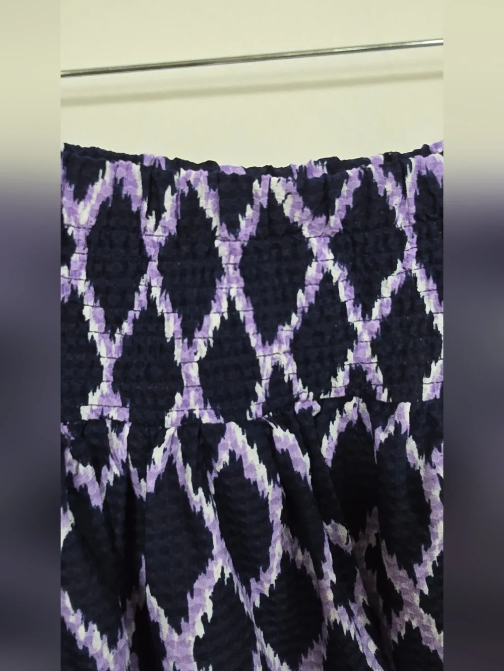 Michael Kors women plus size 2X Smock waist 3 Tie Ikat Skirt Layer boho - Picture 5 of 9